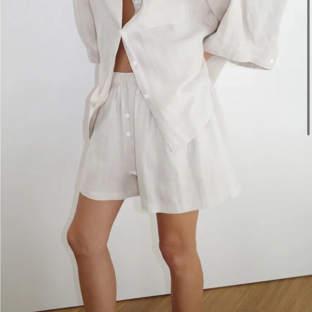 Deiji Studios Womens Linen Set Oatmeal M/L - Picture 2 of 12